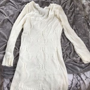 Cream sweater dress